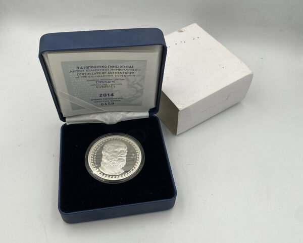 Ελλάδα 10 Ευρώ 2014, Ευριπίδης, Ασημένιο PROOF PGC